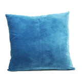 Housse de coussin Africa à fleur rose et bleu ciel sur strie noir et blanc