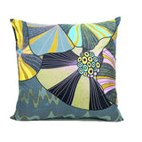 Housse de coussin Africa nénuphar turquoise psychédélique