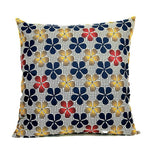 Housse de coussin Africa cinq trèfles rouge, jaune et bleu