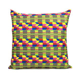 Housse de coussin Africa multicolore rose, rouge, bleu, jaune et vert brillant