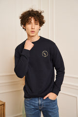SWEAT BLEU MARINE CLASSIQUE PETIT LOGO