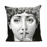 Housse de coussin Face noir ” Expression silence “