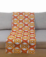 Plaid Africa torsade jaune et bordeaux