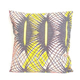Housse de coussin Africa ananas jaune et saumon