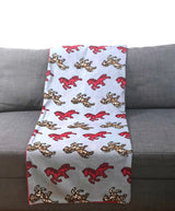 Plaid Africa chevaux rouge et marron