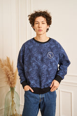 SWEAT BLEU FLEURIE HOMME