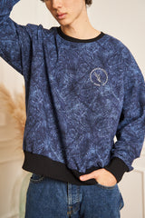 SWEAT BLEU FLEURIE HOMME