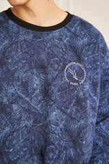 SWEAT BLEU FLEURIE HOMME
