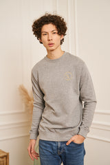 SWEAT GRIS CLASSIQUE PETIT LOGO HOMME