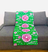 Plaid Africa attrape rêve rose et vert