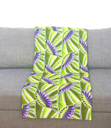 Plaid Africa végétale mauve et vert