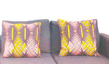 Housse de coussin Africa ananas jaune et saumon