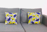 Housse de coussin Africa fleurs de mariage mauve et jaune