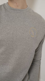 SWEAT GRIS CLASSIQUE PETIT LOGO HOMME
