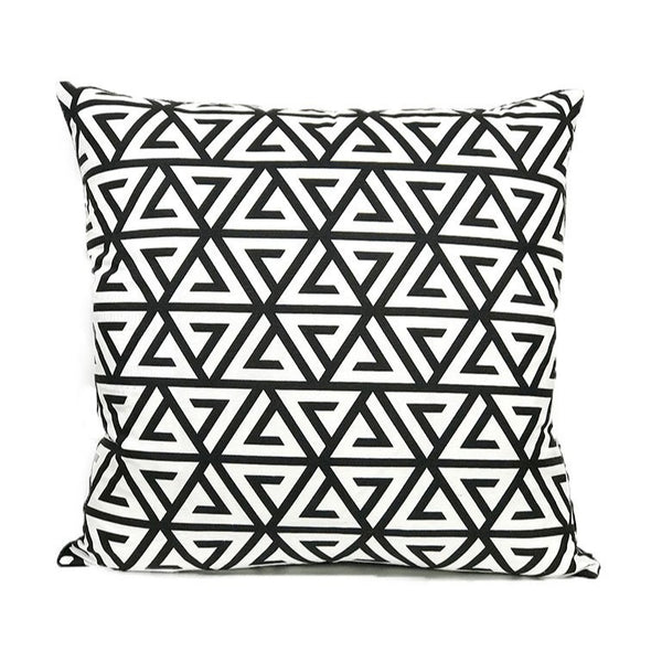 Housse de coussin losange graphique noir et blanc