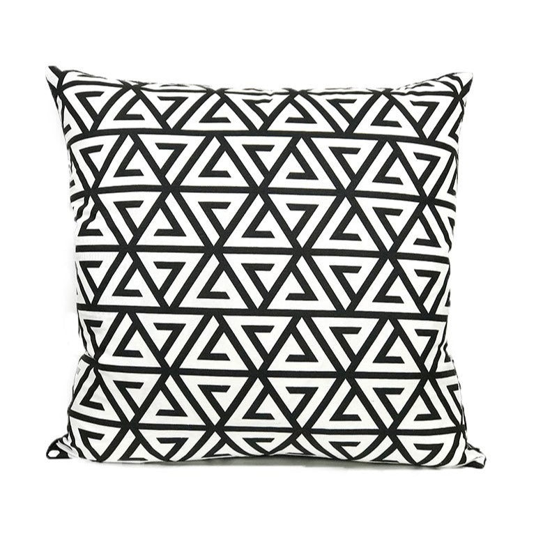 Housse de coussin losange graphique noir et blanc
