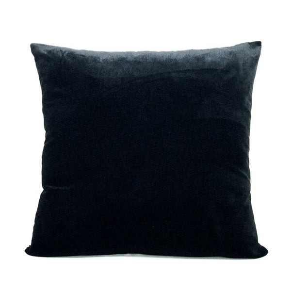 Housse de coussin fleurie graphique noir et blanc