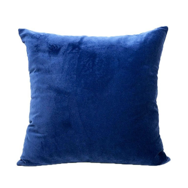 Housse de coussin Africa à rond bi-colore bleu et marron sur fond gris et noir