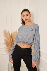 CROC TOP  BLEU CIEL PETIT LOGO FEMME