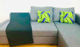Plaid Africa végétale mauve et vert