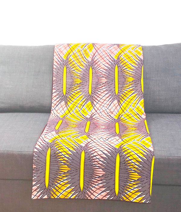 Plaid Africa ananas jaune et saumon